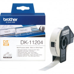Brother DK11204 Schwarz auf Weiß 17x54mm 400 Einzeletiketten